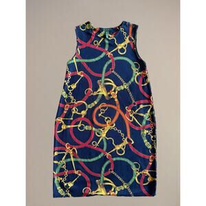 Lauren Ralph Lauren Women’s Dress 2X Navy Equestrian Horsebit Old Money Preppy